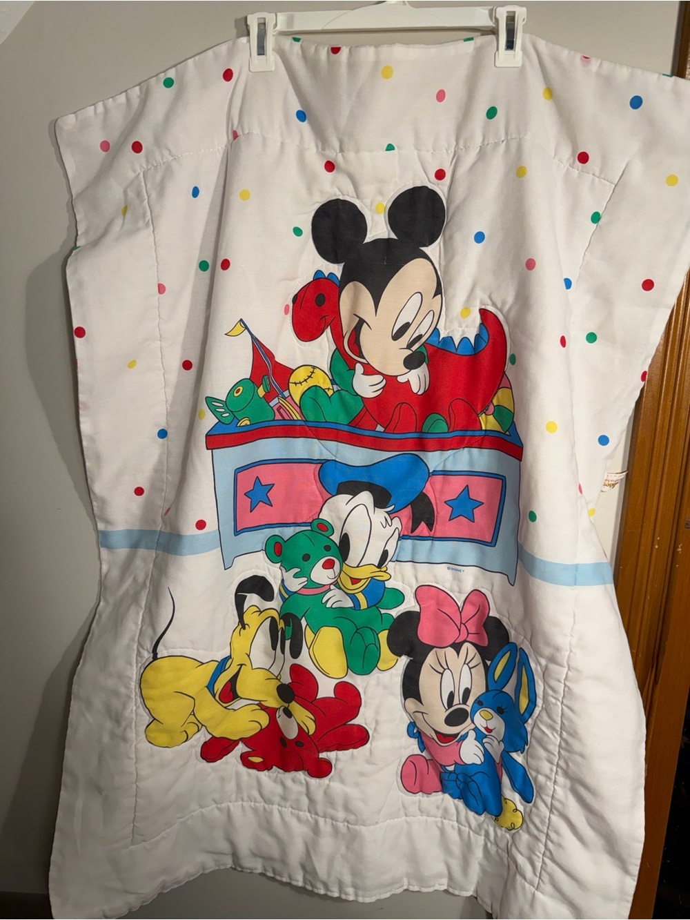 Disney White Multicolor Polka Dot Mickey & Friends Kids Pajama Top